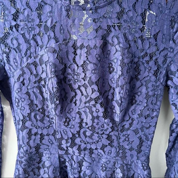 Sz XS Keepsake Run the World Navy Blue Long Sleeve Lace Dress - Picture 7 of 14